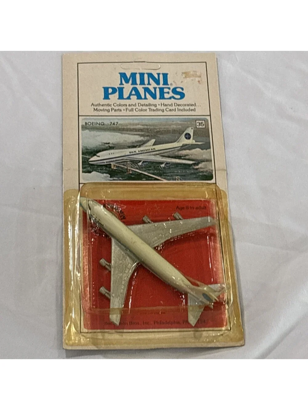 BACHMANN MINI PLANE #35 BOEING PAN AM 747, Toy Model 5” Taiwan, Sealed New